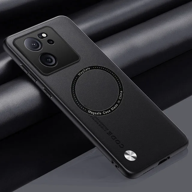 

For Xiaomi4T 14T Pro 13T Mi 14T 15 13 14 Poco F6 M6 X6 f7 X7 Pro For Magsafe Shockproof Cases Luxury Leather Matte Magnetic Case