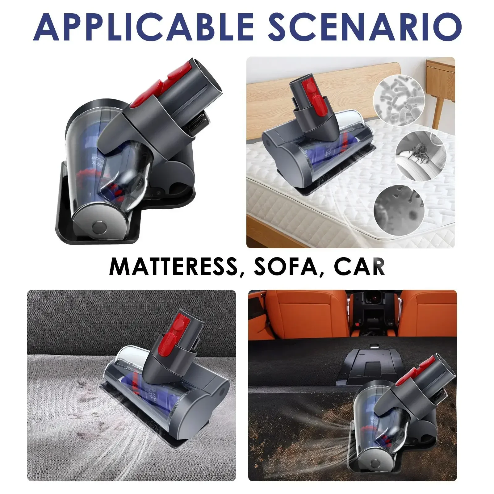 Vacuum cleaner accessories for Dyson V7V8V10V11V15 electric mattress mite removal brush mite removal suction head