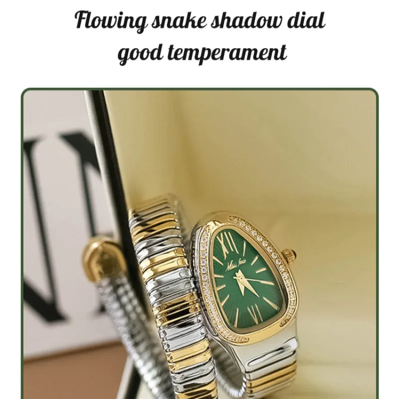 Women\'s watch fashionable personality snake bracelet watch diamond stainless steel watch for women