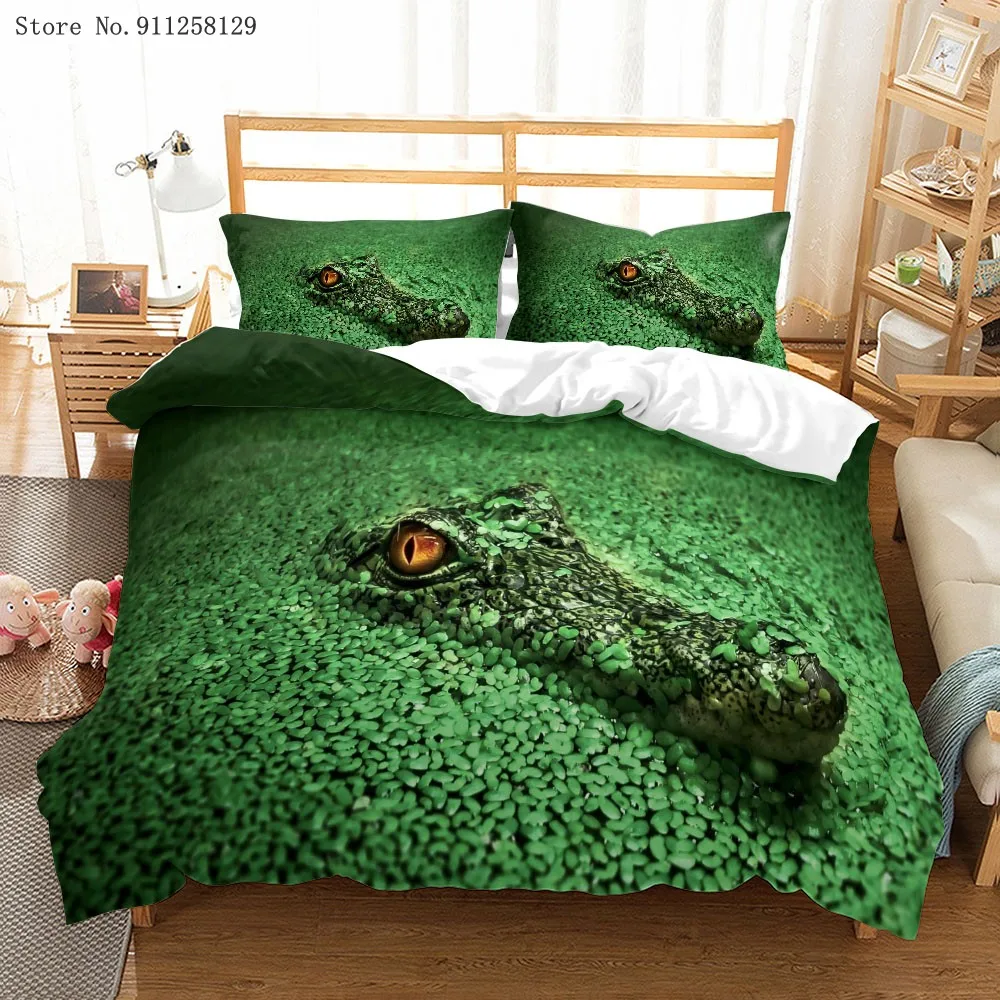 phechion Crocodile 3D Print Bedding Set Duvet Covers Pillowcases One Piece Comforter Bedding Sets Bedclothes Bed Linen K262