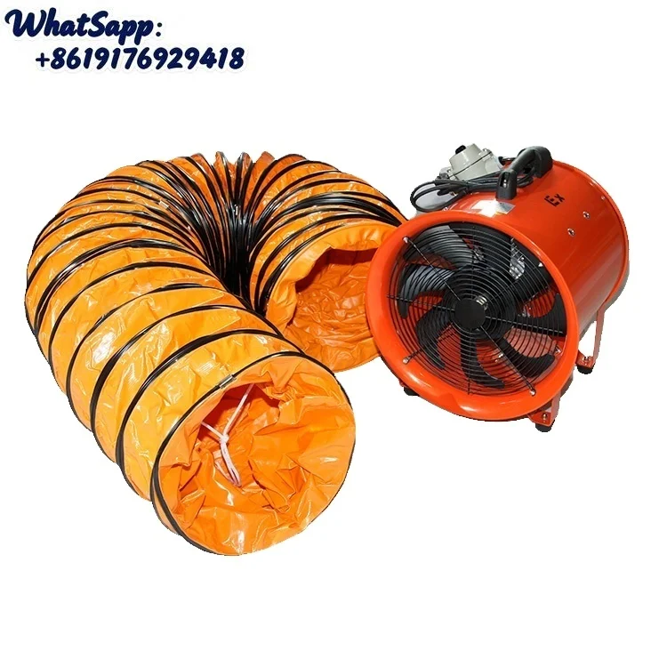 16 Inch Industrial Portable Axial Exhaust Fan Utility Blower Fan With 10M Duct Hose for Basements Confined Space