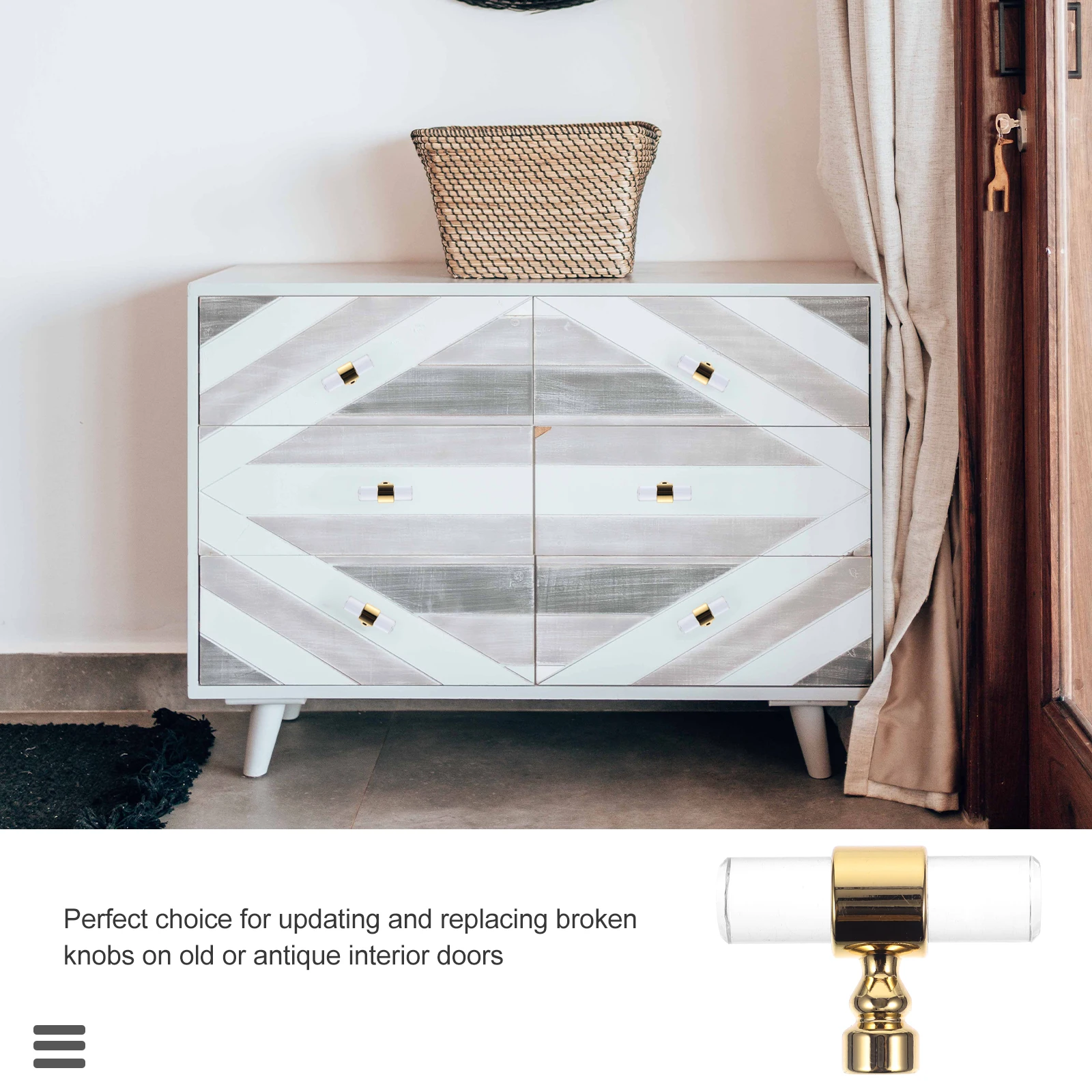 

T-Shaped Acrylic Cabinet Pull Handle Clear Stylish Furniture Knobs for Wardrobe Drawer Cupboard Door Household Decor