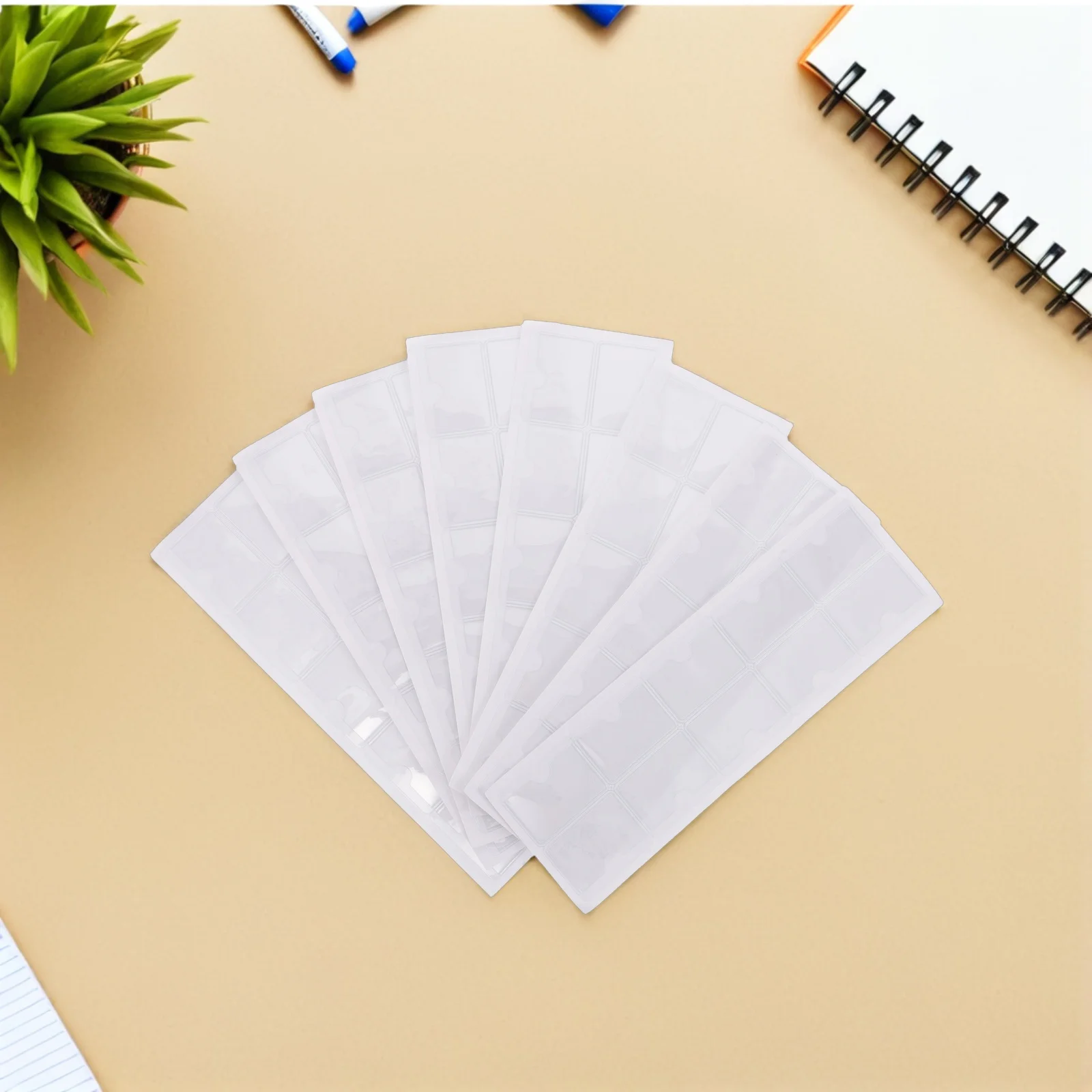 

80Pcs Clear Self Adhesive Index Card Pockets Waterproof Label Holders for Shelves Drawers Mailbox Classroom Storage 4x3cm