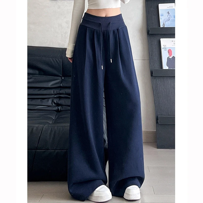 Mädchen Hohe Taille Bequeme Dünne Jogginghose Weibliche Casual Täglichen Gerade Bein Hosen Frauen Klassische Mode Feste Hosen