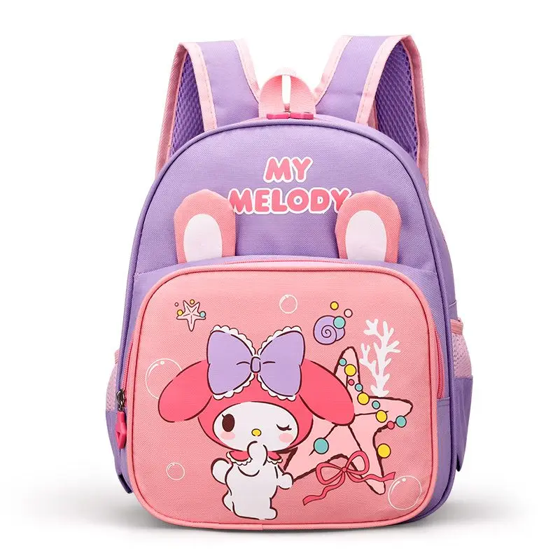 MINISO Sanrio Kindergarten Children's Backpack 3-7 Year Old Girls Strawberry Bear Cute Lightweight Waterproof Fashion Backpack