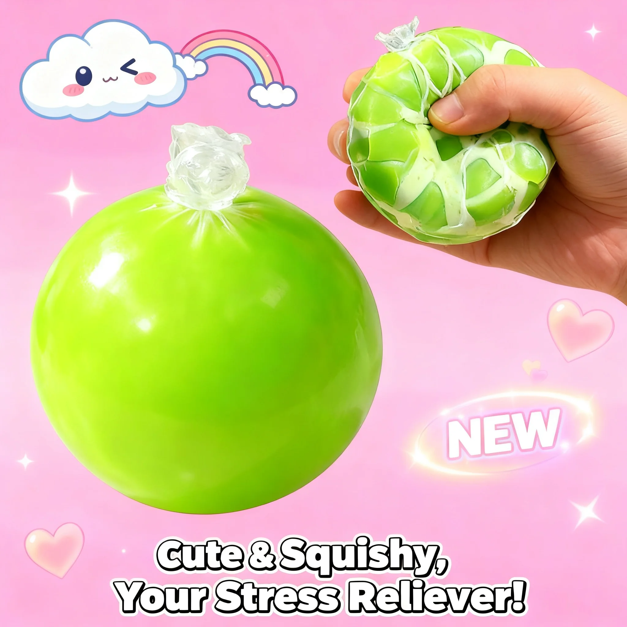 Mint Crispy Ball Stress Relief Fidget Toy Sensory Squeeze Anti Stress Toys For Adults Party Gifts