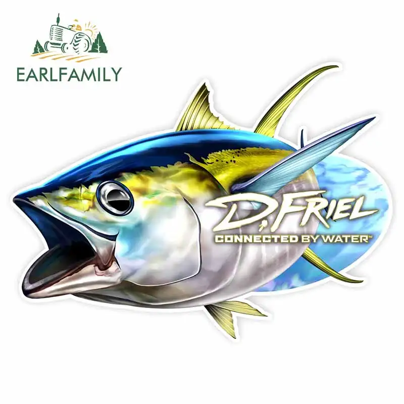 EARLFAMILY 13cm For YellowFin Tuna Fine Car Stickers Waterproof Decal Car Styling Vinyl Material Scratch-Proof For JDM SUV RV