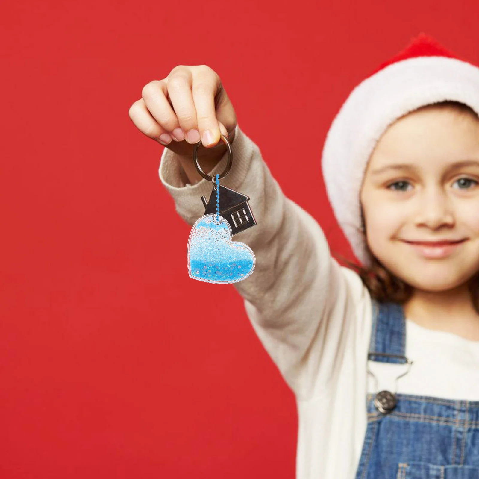 

12 Pcs Quicksand Pendants Valentine Day Heart Shaped Ornaments Decorate Plastic Love Keychain Child