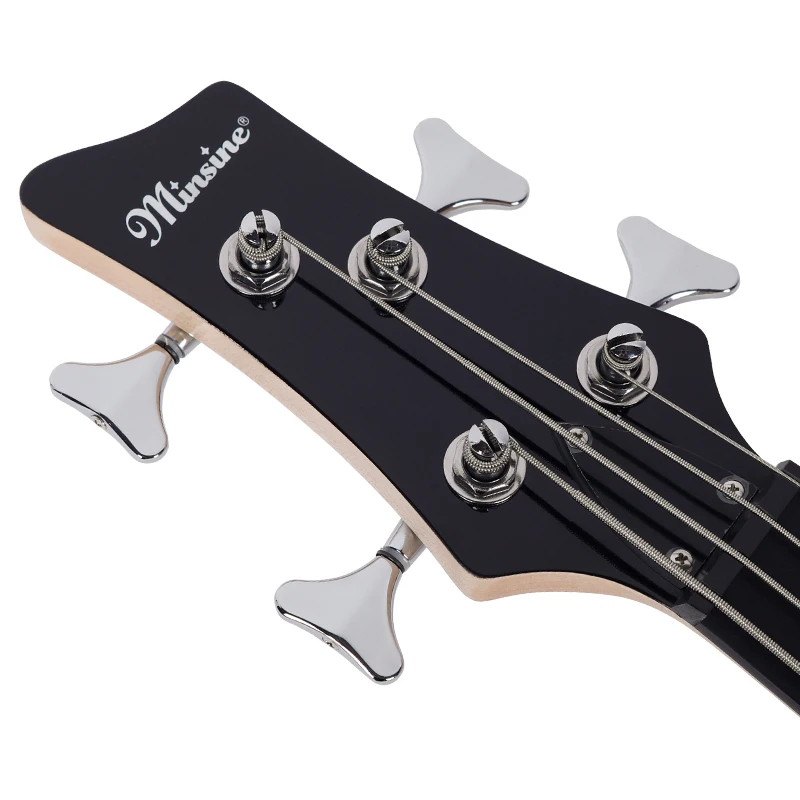 4 String 24 Fret Connected Body Maple Neck Chrome Hardware Electric Bass Guitar