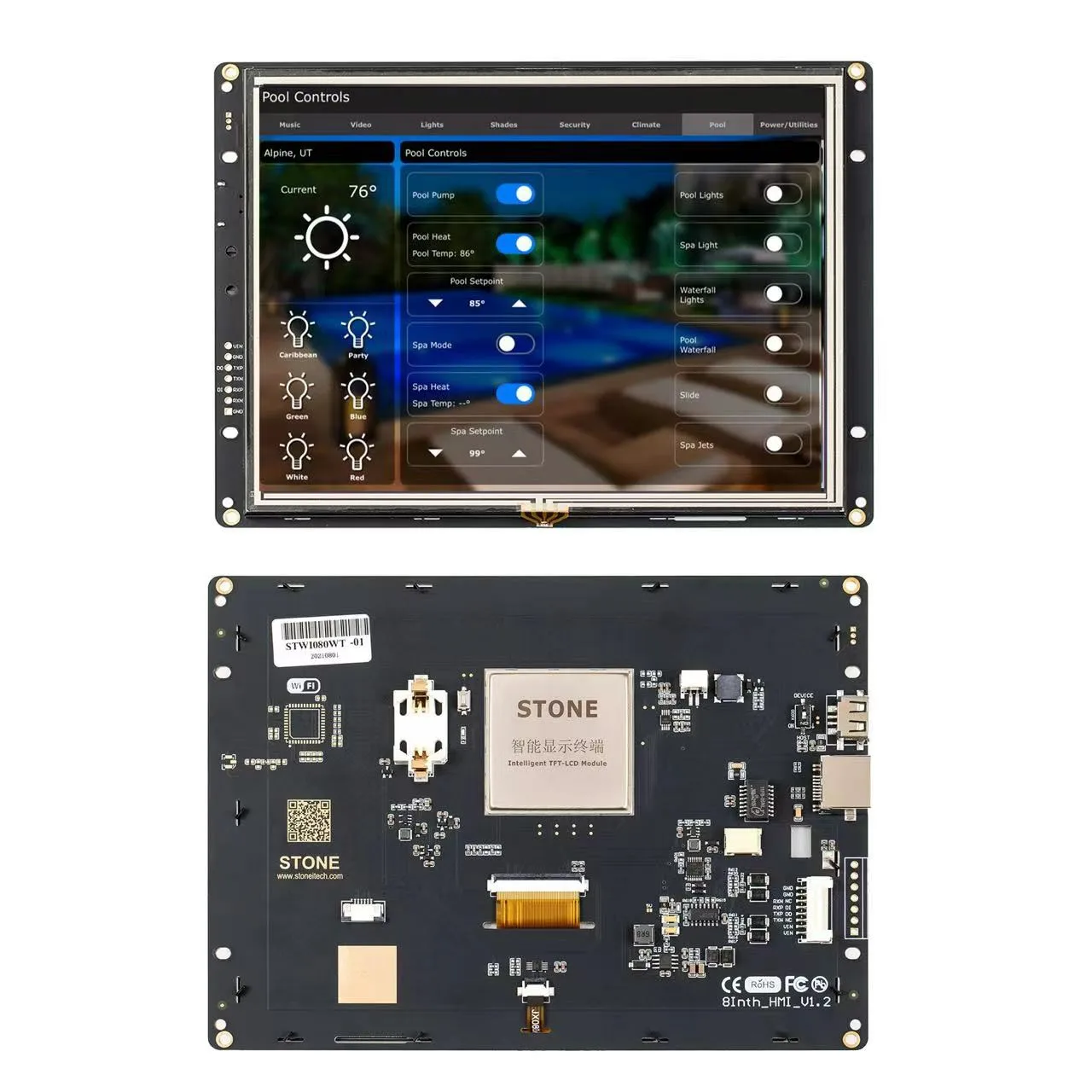 Scbrhmi-8 module módulo de exibição de toque resistive lcd inteligente de cor completa fácil de operar para programadores básicos