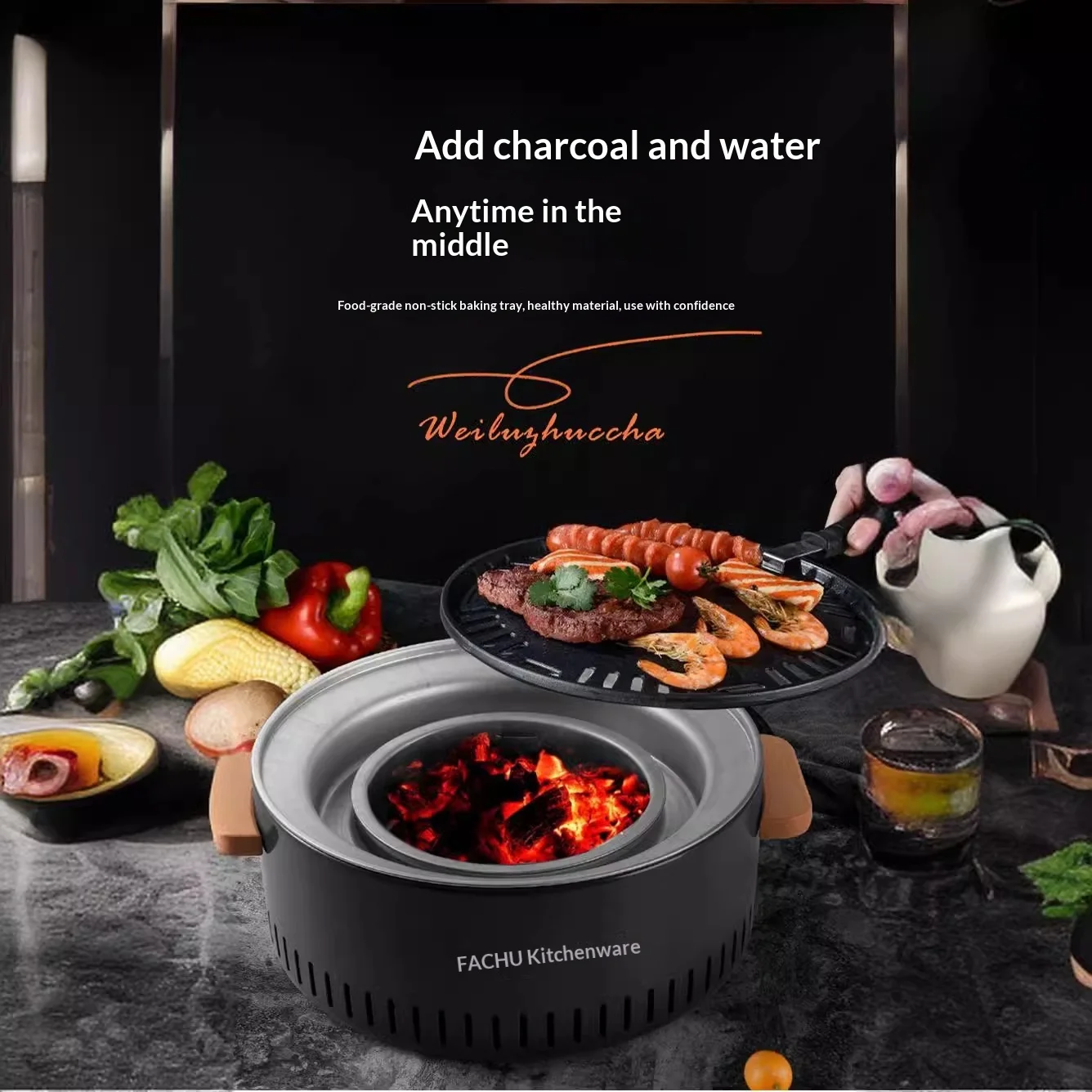 Small Multi-Functional Stove for Tea Brewing, Smokeless Meat Grilling & Heating, Outdoor Charcoal Barbecue Grill