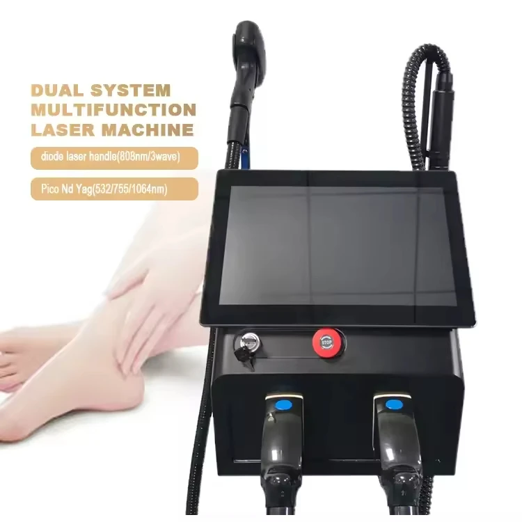 2 in 1 Diedo Laser Picosecond Carbon Peeling Hair Removal Tattoo Pigment Removal Machine 808 1320 1064nm Skin Rejuvenation