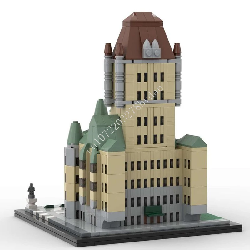 Chateau Frontenac - Québec City MOC 크리에이티브 스트리트 뷰 모델 빌딩 블록, 건축 교육 조립 장난감 선물, 1273 개