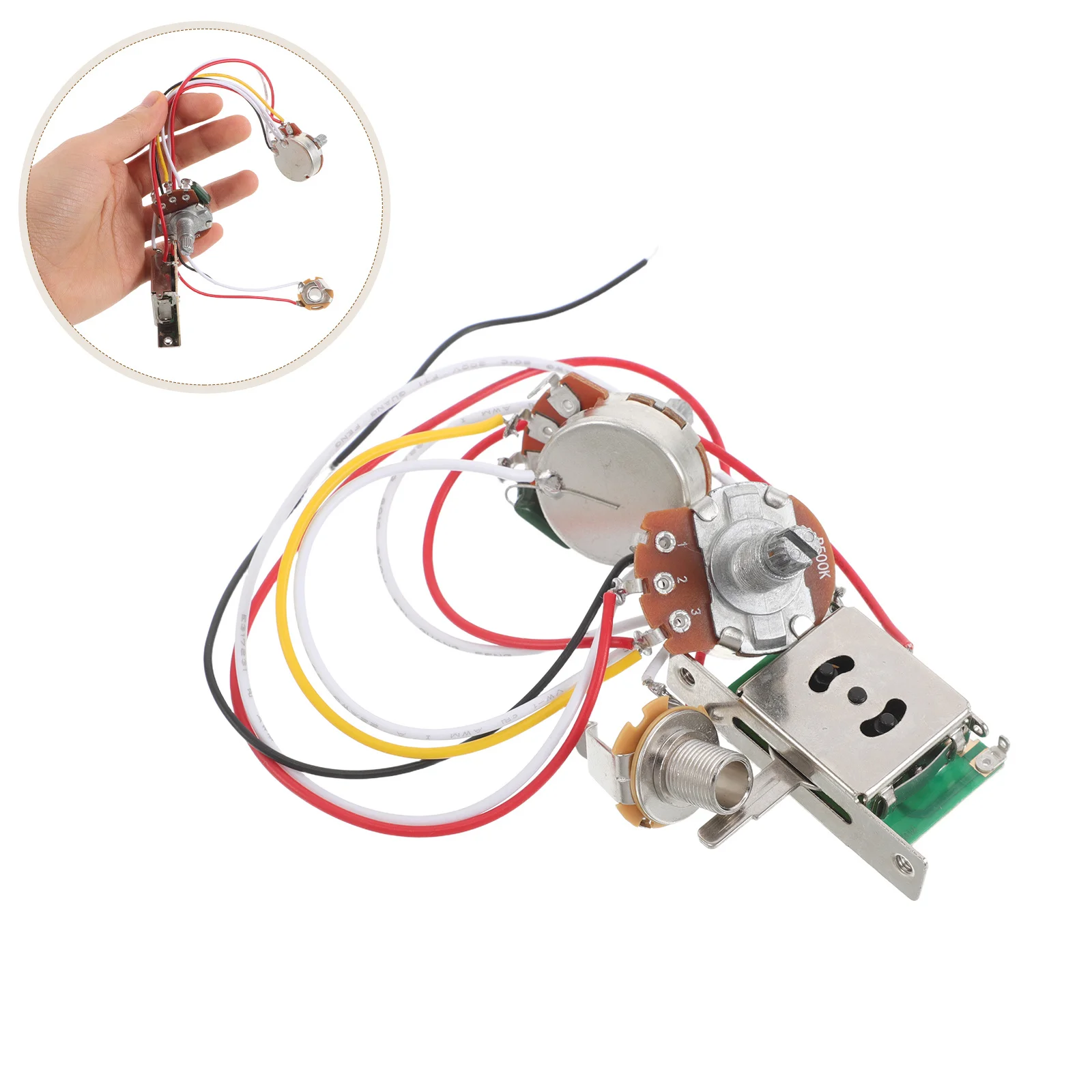

1 Set Electric Wiring Harness Kit 3-Way Toggle Switch Standard Jack Precision Tuning Stable Signal Repair