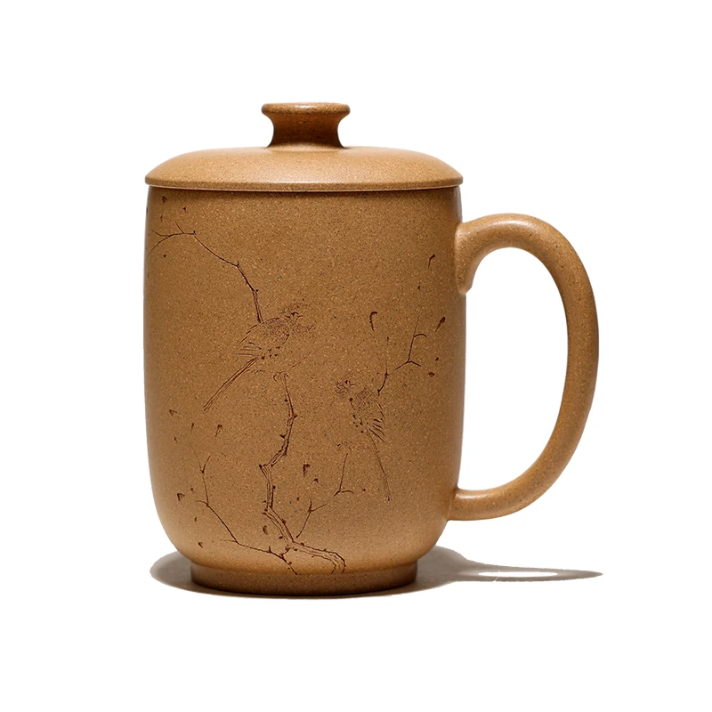 

Yixing НЕОБРАБОТАННАЯ руда ручной работы бокаро чашка с крышкой грязь сегмента кунжута забывающая чашка 290 мл праздничный подарок