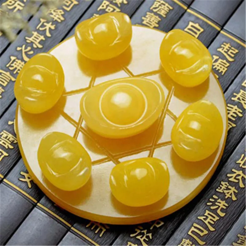 ingot , yellow gourd ornament, home decoration, jade art craft