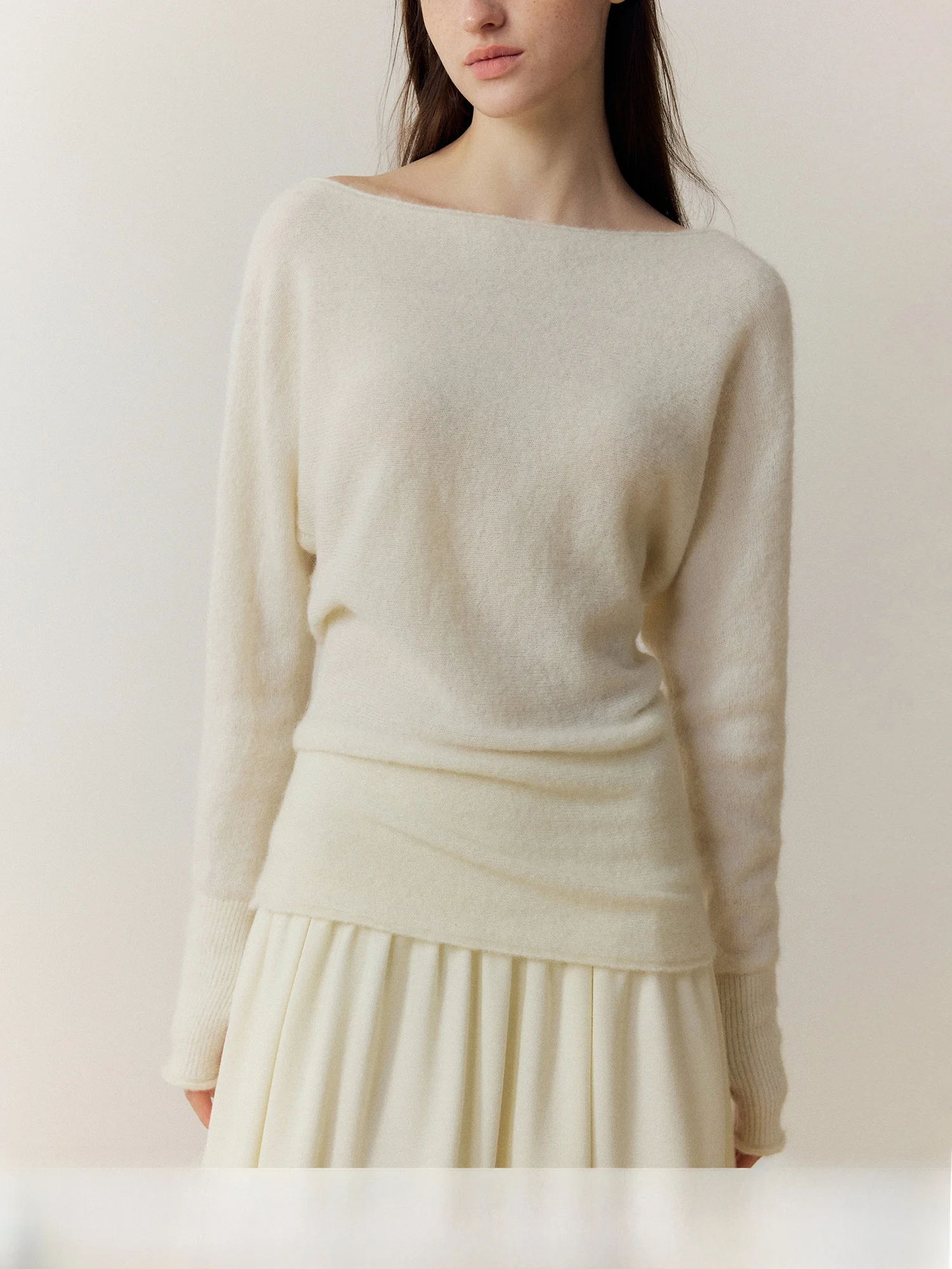 

Вязаный топ Murmurmi с завязками на талии, с одним открытым плечом, женский, мягкий, с длинными рукавами, теплый, однотонный, повседневный.