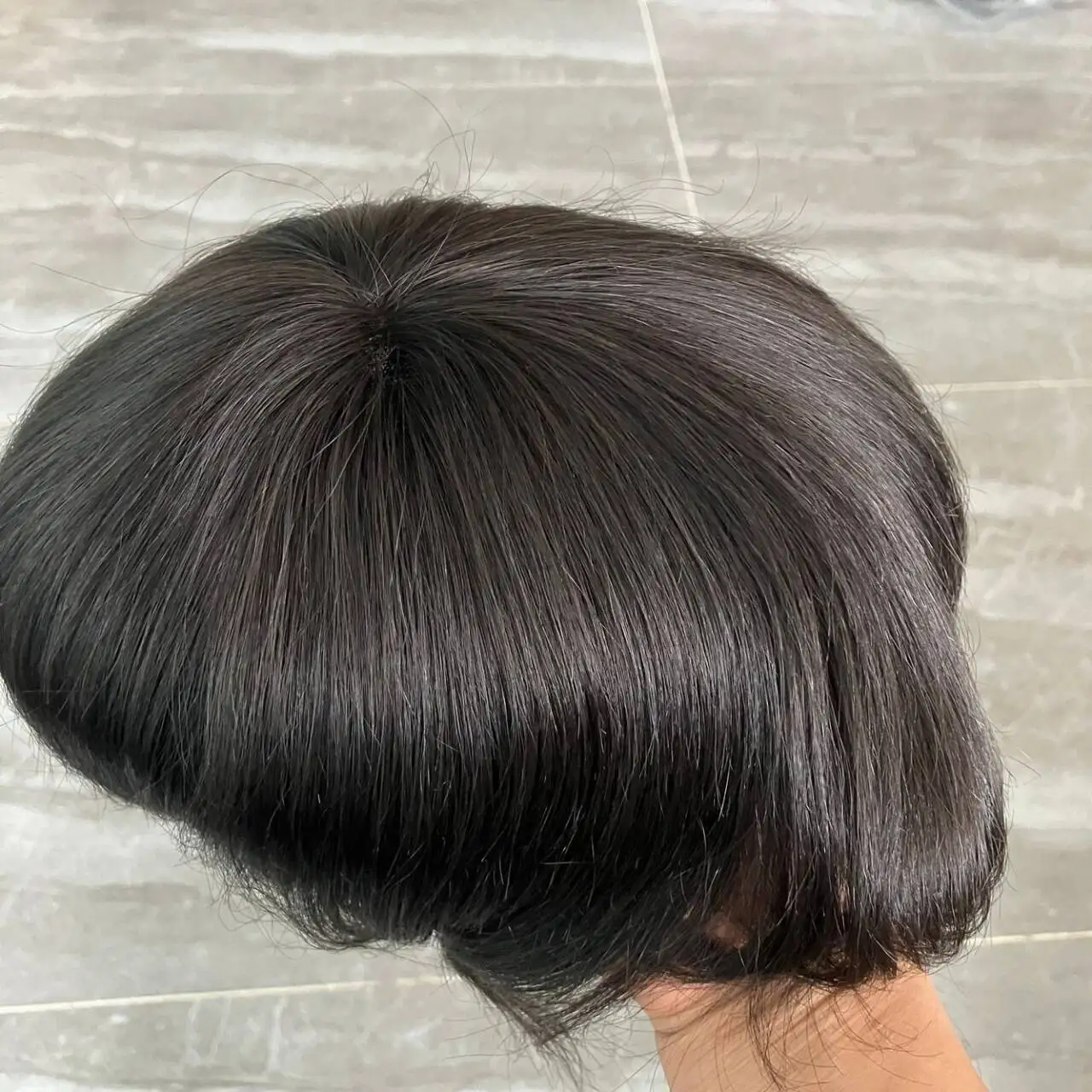 شعري طبيعي رخيص q6 شعر مستعار للرجال غير قابل للاكتشاف # 1 # 1b الدانتيل الأسود الطبيعي وpu 30mm موجة شعر مستعار للرجال الاصطناعية #5