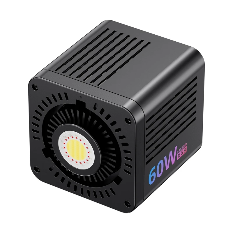 Ulanzi C60 60W Lumière COB RVB 2500-6500K Lumière Vidéo Bi-Couleur pour Studio Photo, Prise de Vue en Extérieur, Camping, Éclairage Vlog