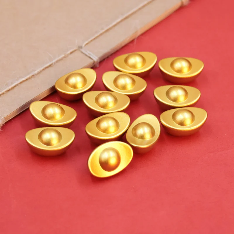 Solid Gold Plated Yuanbao Imitation Gold Yuanbao Treasure Bowl Filler Store Living Room Decoration Housewarming Gift Feng Shui O