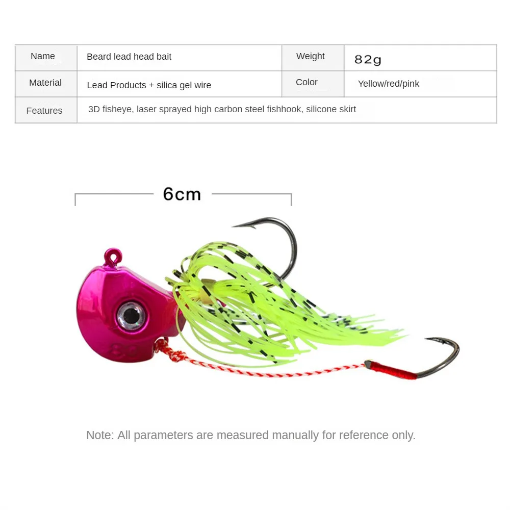 Deep Sea Bait Double Hook Silicone Skirt Simulation Fish Eye Lead Head Hook Sharp Sharp Sharp Fish Quickly Fishing Bait