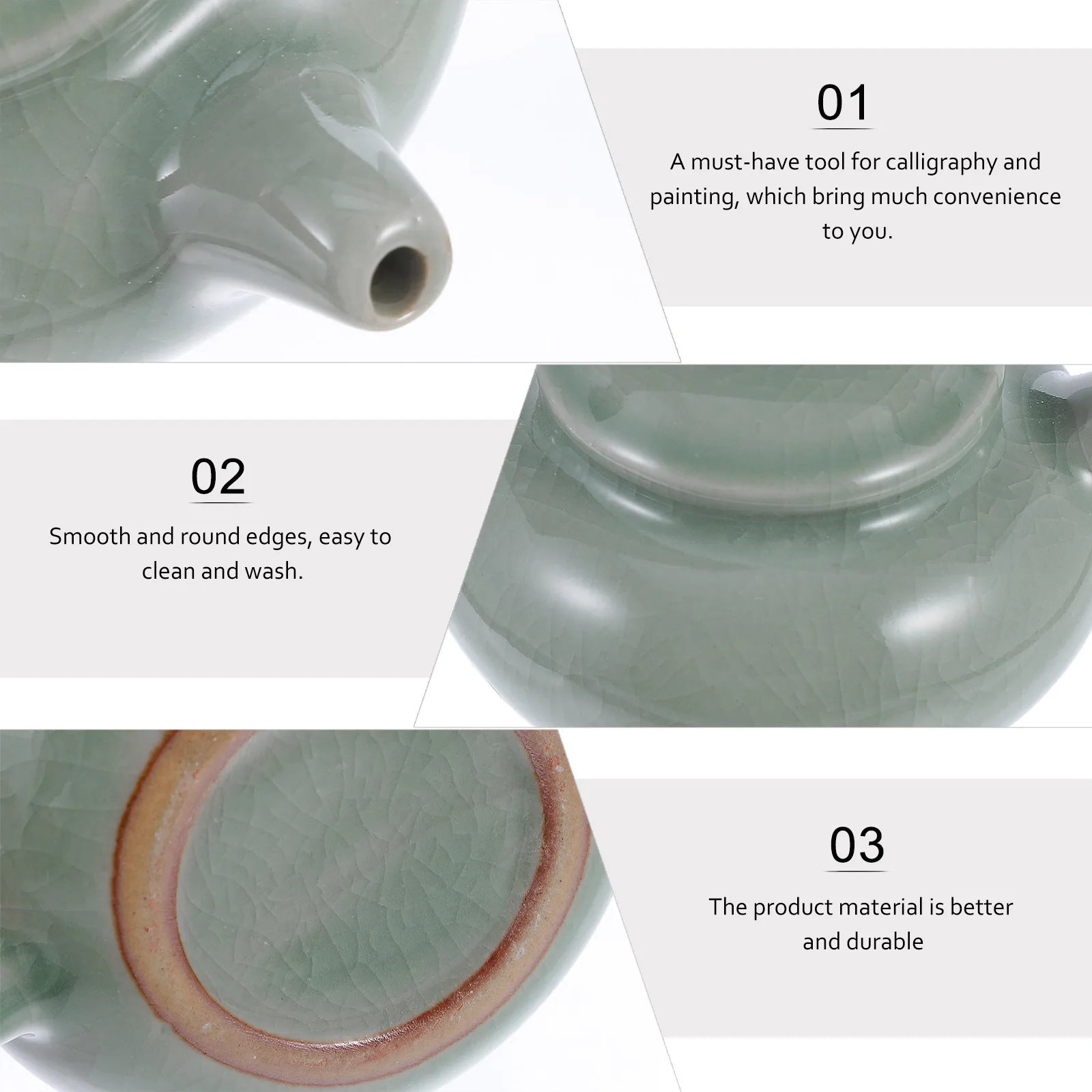 

Ceramic Calligraphy Water Dropper Stationery Ink Container Dripper Chinese Culture Art Supply Portable Easy Clean Compact Design