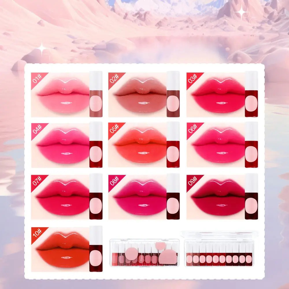 Dragon Ranee Glossy Lip Stain Collection Hydrating Mirror Effect Liquid Lipstick Natural Plumping Cosmetics