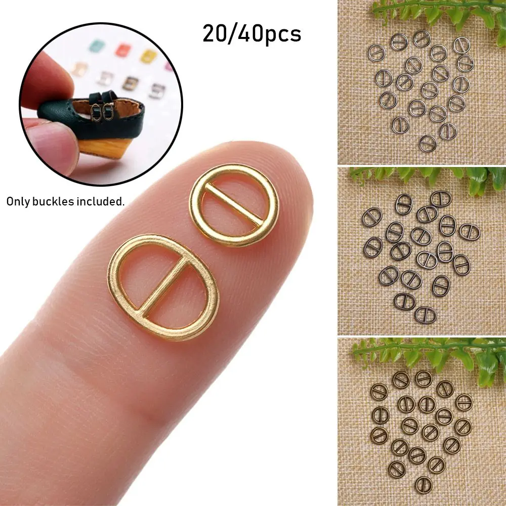 Mini hebillas de Metal tri-glide ajustables para muñecas, botones de costura de cinturón para juguetes de peluche, accesorios para muñecas, 20/40 piezas