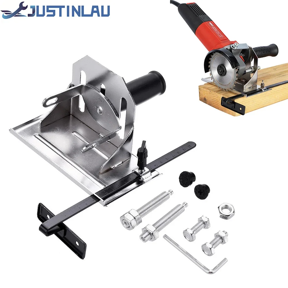 JUSTINLAU Multifunction Angle Grinder Stand Angle Cutting Bracket with Adjustable Base Plate Cover  For 100mm Angle Grinder