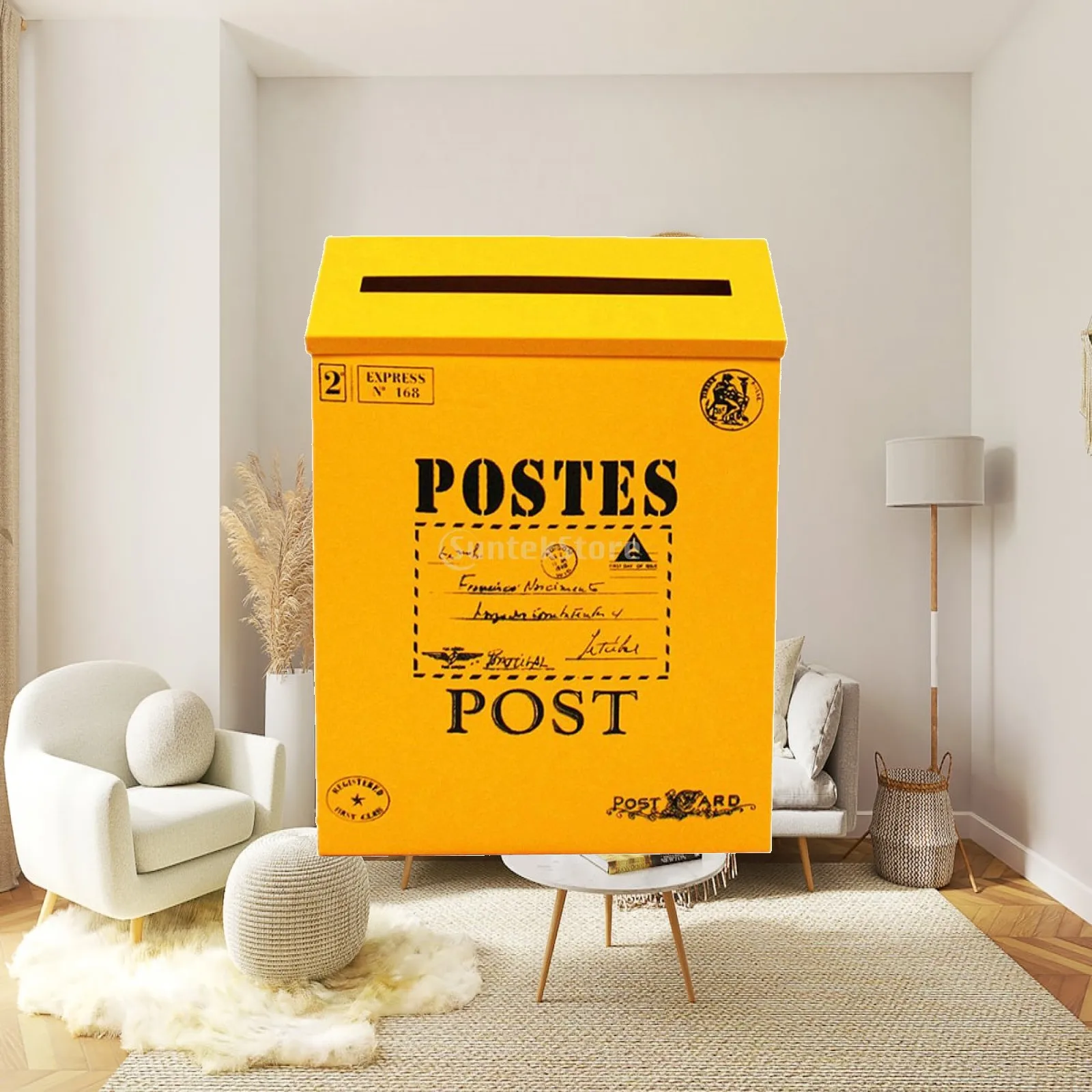 Postbox Letter Mailbox Outside Waterproof Lidded Metal American Mailbox for Gate or Porch Use
