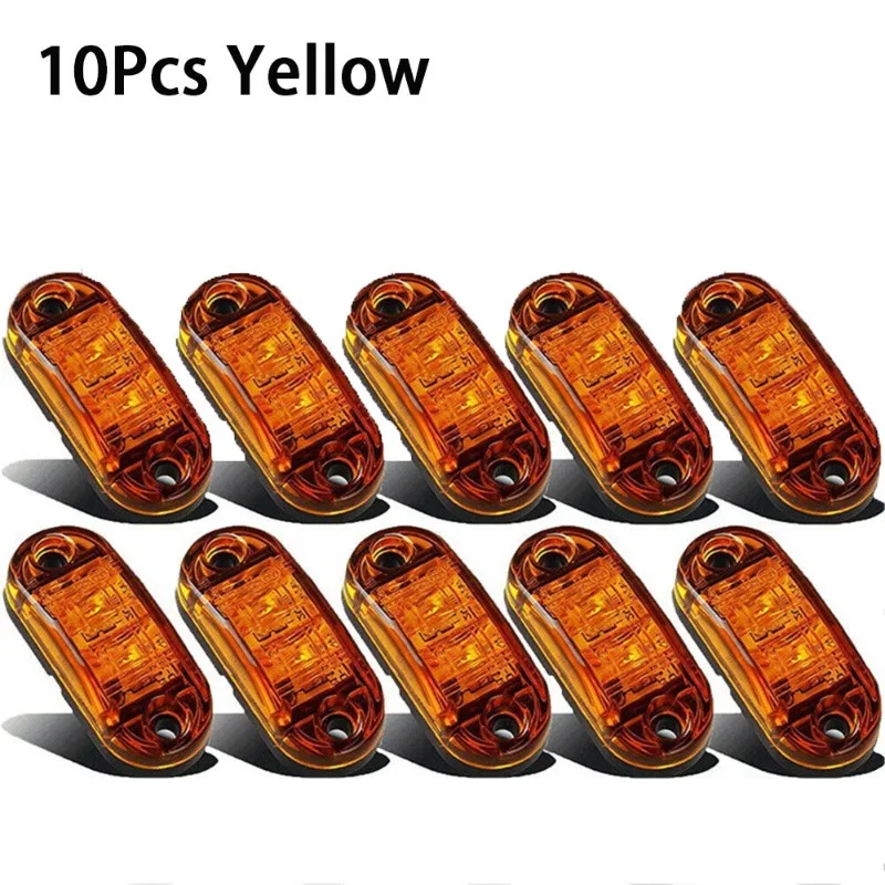 

10Pcs Warning Light LED Diode Light Trailer Truck LED Side Marker Lamp Oval Clearance Trailer Light 12V- 24V