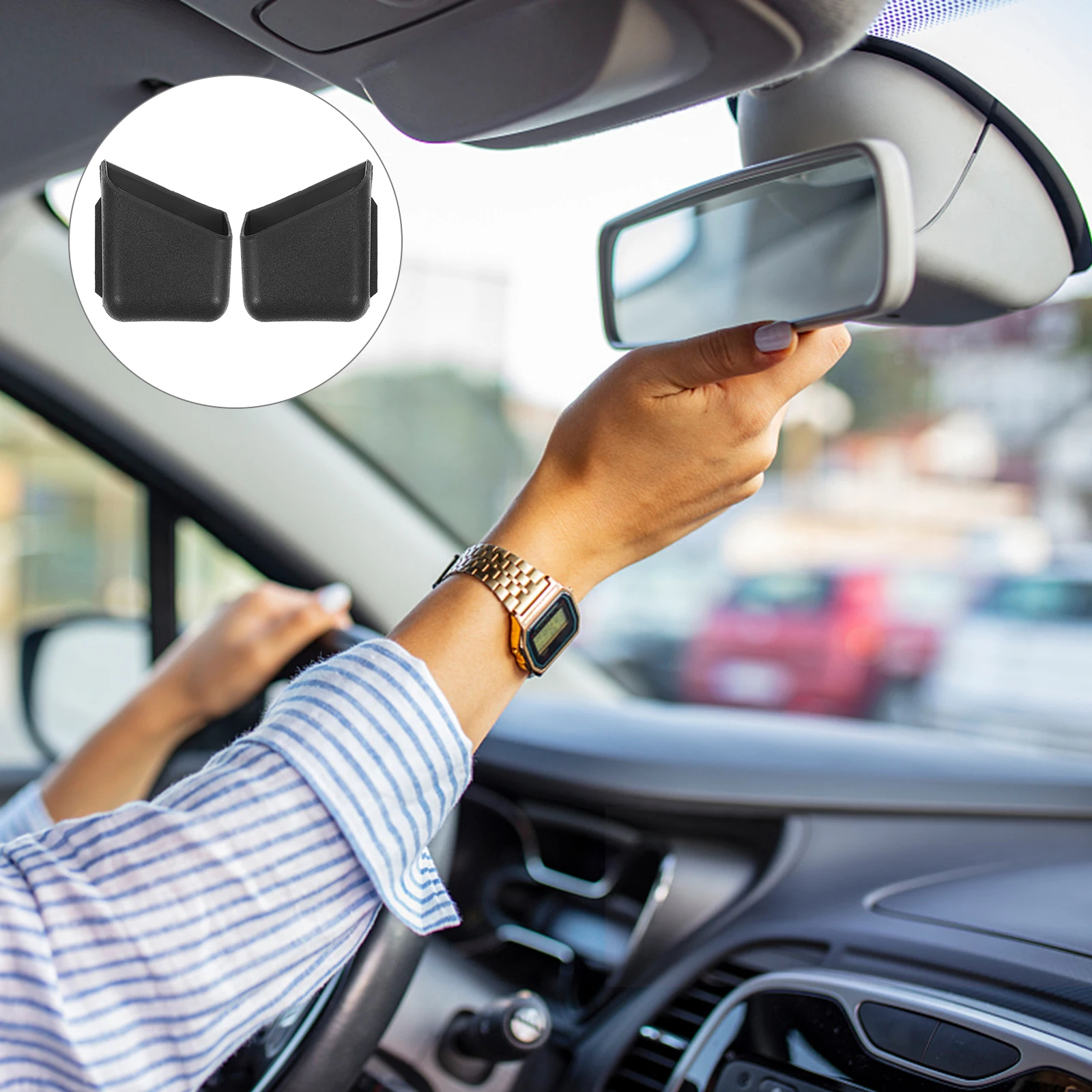 

4pcs Storage Box Plastic Organizer For Phone Invoices Sunglasses Keys Car Container Car Sundries Case Storage Solution