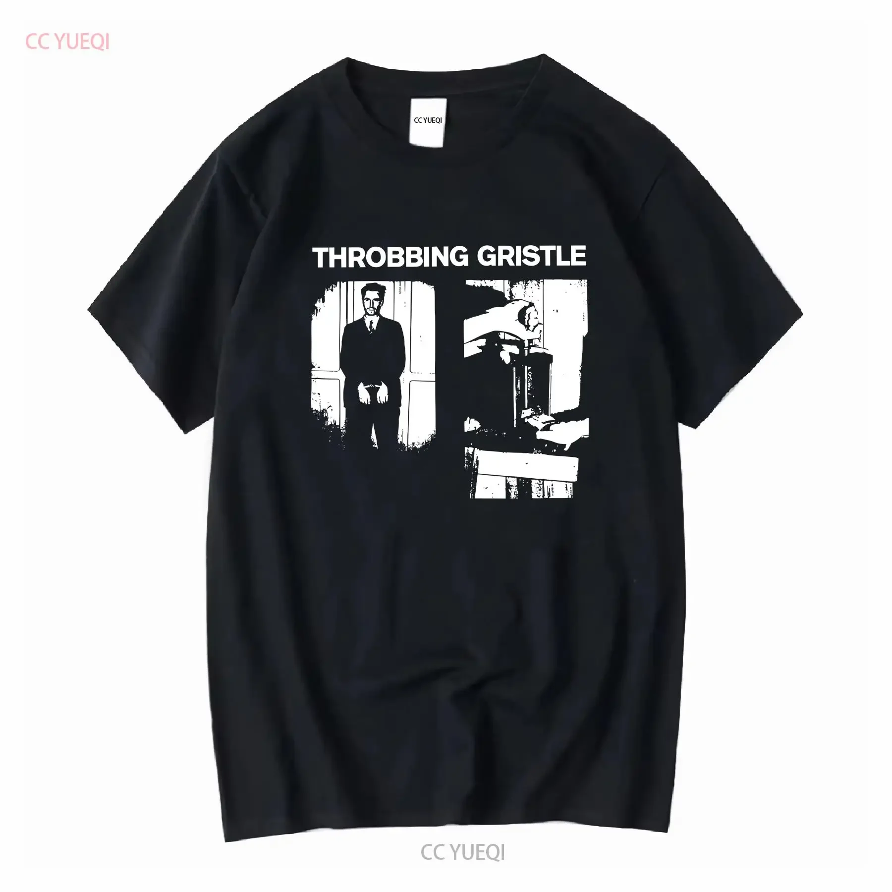 Vtg Throbbing Gristle Band Heavy Cotton All Size Black T Shirt K079 long or short sleeves vintage Washed Top For Everyday Wear