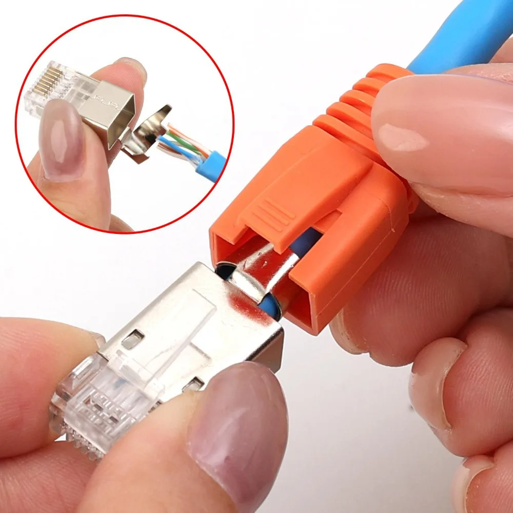 5-20Pcs RJ45 Ethernet Crystal Head Connector Protective Covers Adapter Caps Ethernet Network Cable Plugs for RJ-45 Crystal Head