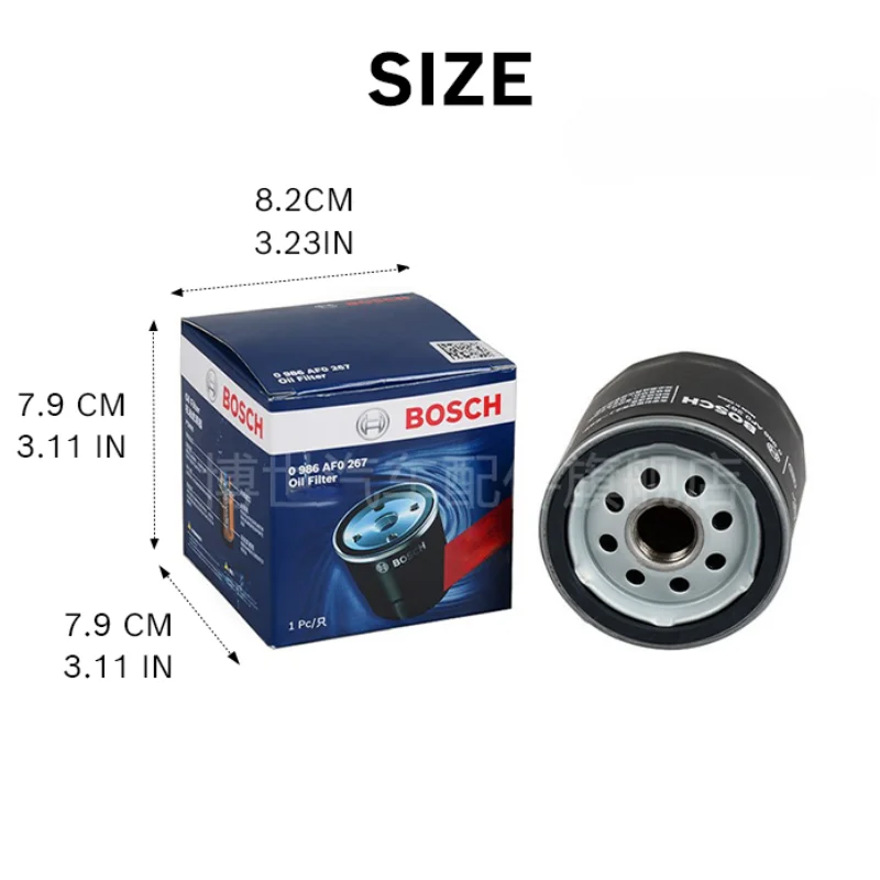 Bosch Oil Filter AF0267 Suitable for VW Golf (Sportsvan, VII Variant, VIII) Passat Polo Tiguan, for Ford Fiesta【OE：04E115561B】