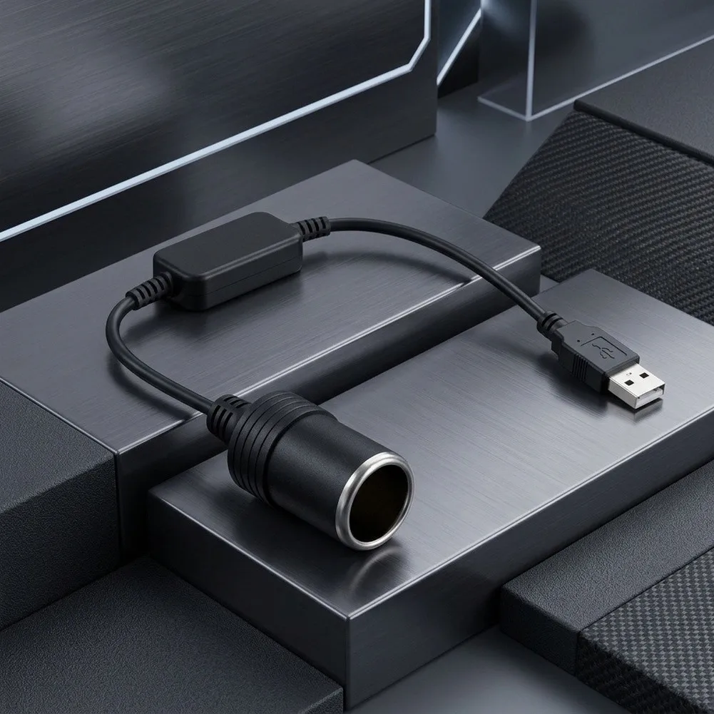USB Charging Cord for Automotive Dashcams Air Purifiers for gps Units For 5V to 12V Compatible Power Cable PVC Construction
