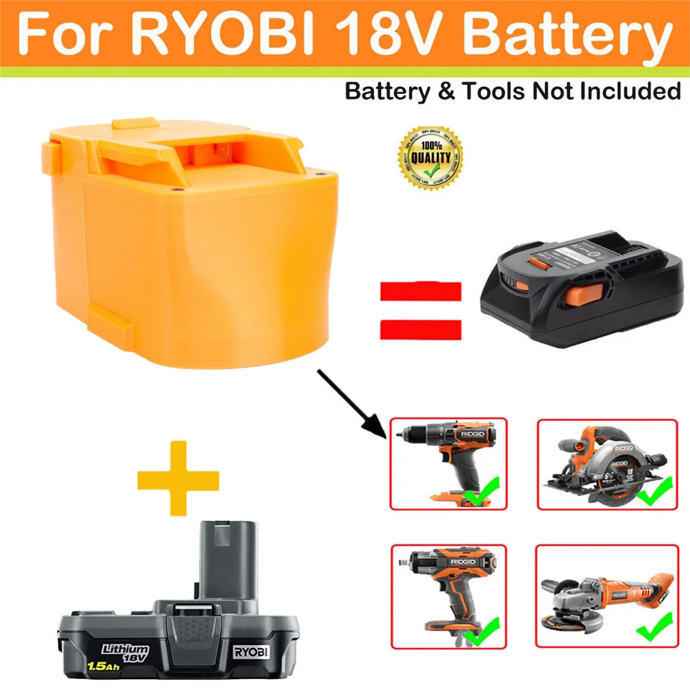 Imagem -02 - Adaptador para Ryobi 18v Bateria de Lítio para Ridgid 18v Ridgid Aeg Ferramentas Eléctricas sem Fio para Não Incluir Ferramentas e Bateria