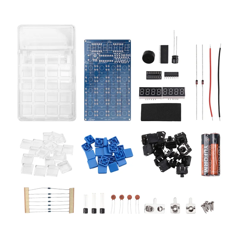 AA60-DIY Calculator Kit LED Display Calculator Electronic Making With Battery SMD Soldered For DIY Solder Project