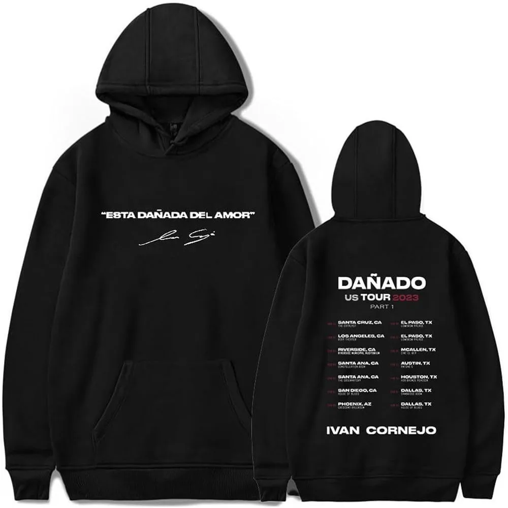 

Ivan Cornejo Hoodies Danado US Tour Merch Hoodie Streetwear Women Men Long Sleeve Casual Sweatshirt Clothes