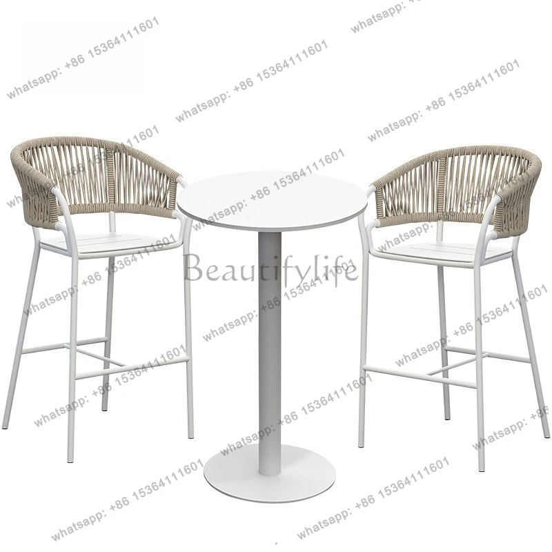 

Уличные барные стулья из ротанга с комфортной спинкой, минималистичный креативный дизайн, плетеные стулья для бара, мебель для острова, одиночные барные стулья