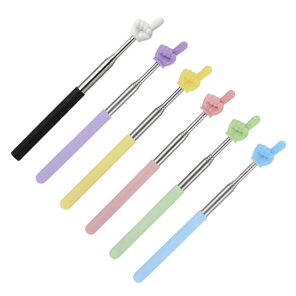 عصا مؤشر تعليمية قابلة للتمديد من الفولاذ المقاوم للصدأ قضيب تليسكوبي عصا بلاستيكية مدببة للإصبع 21 سم - 70 سم أزرق وردي أخضر أصفر #1