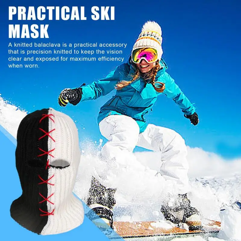 Winter Black And White Full Face Cover Windproof Full Coverage Comfortable Lightweight Ski For Cold Weather