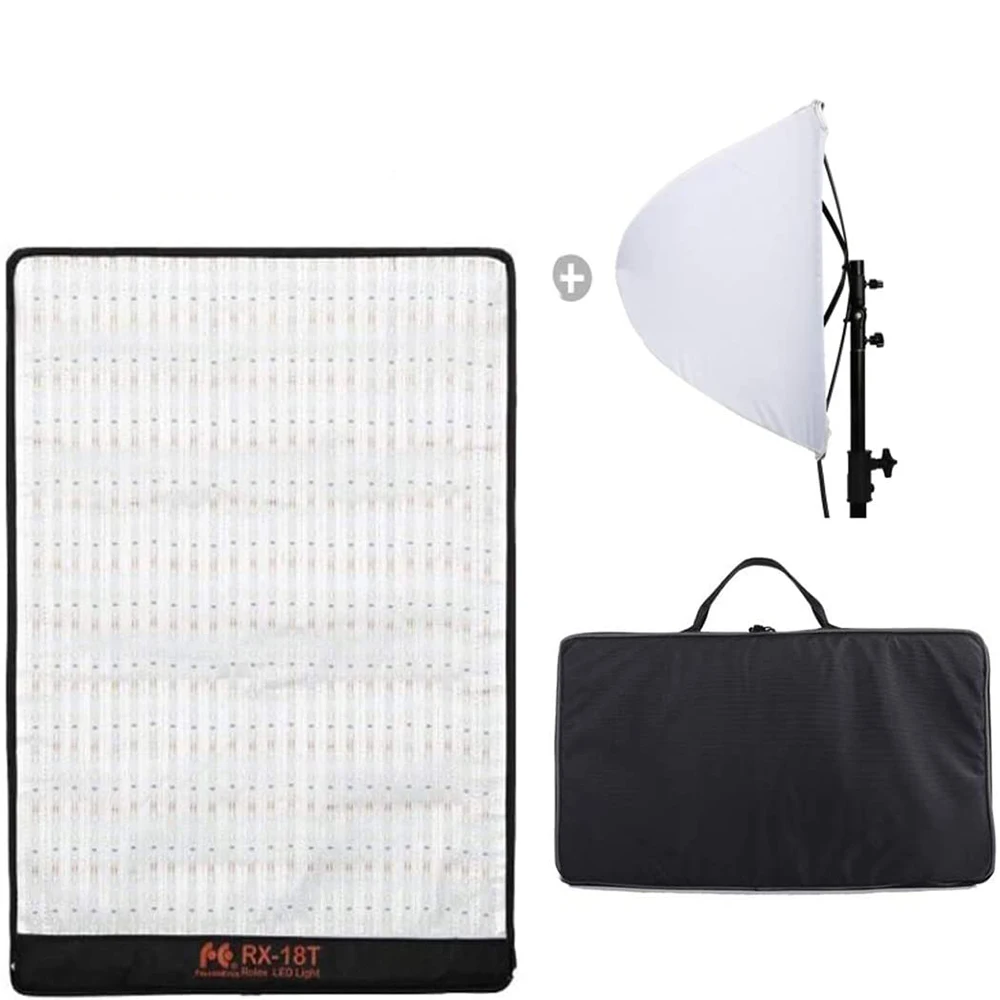 Falcon Eyes RX-18T 62W Roll-flex LED Light Waterproof Lamp Fill Lighting for Studio Video with RX-18OB Spread Soft Box Diffuser