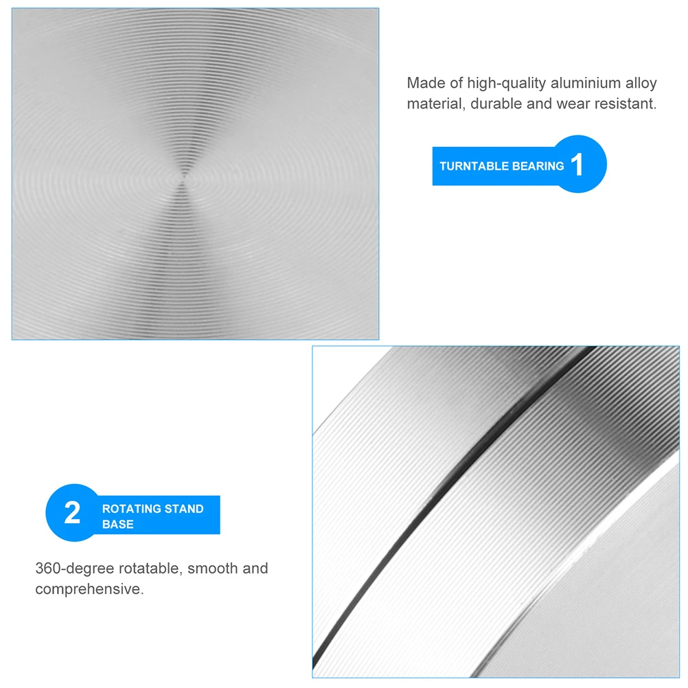 2Pcs Aluminum Alloy Plate Bearing for Cake Stand Turntable Base Rotating Tray Base Smooth Rotation Stable