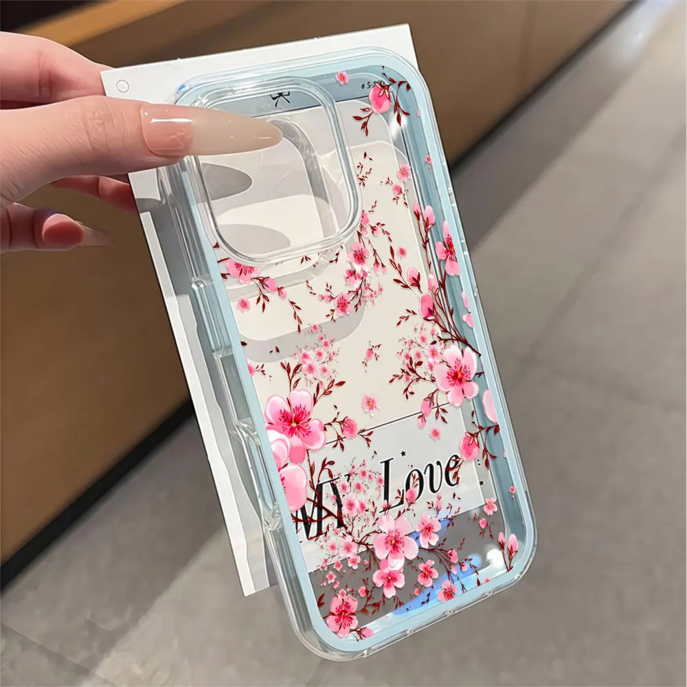 Langlebige, niedliche Pfirsichblüten-Handyhülle für Galaxy A57 A37 A55 A54 A35 A36 A15 A16 S23 S24 S25 S22 FE S26 Ultra Plus, transparente Hülle – Detail 7