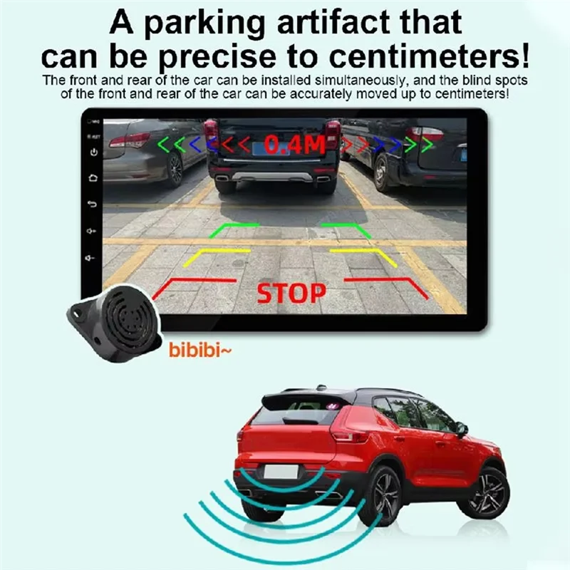 3 In 1 HD CCD Car Rear View Camera Parking Radar Detector Sensor LED Night Vision Waterproof Reverse Camera-N29R