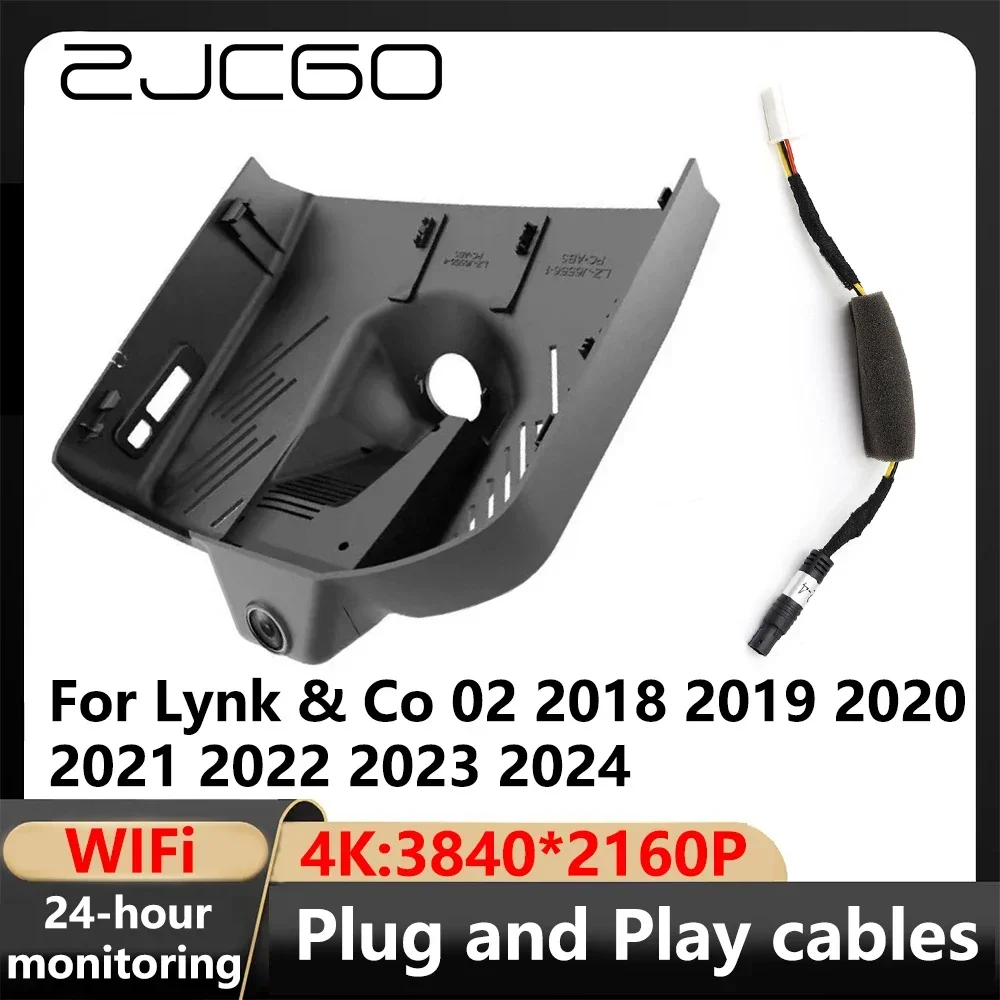 

ZJCGO 4K Wifi 3840*2160 Car DVR Dash Cam Camera Video Recorder For Lynk & Co 02 2018 2019 2020 2021 2022 2023 2024