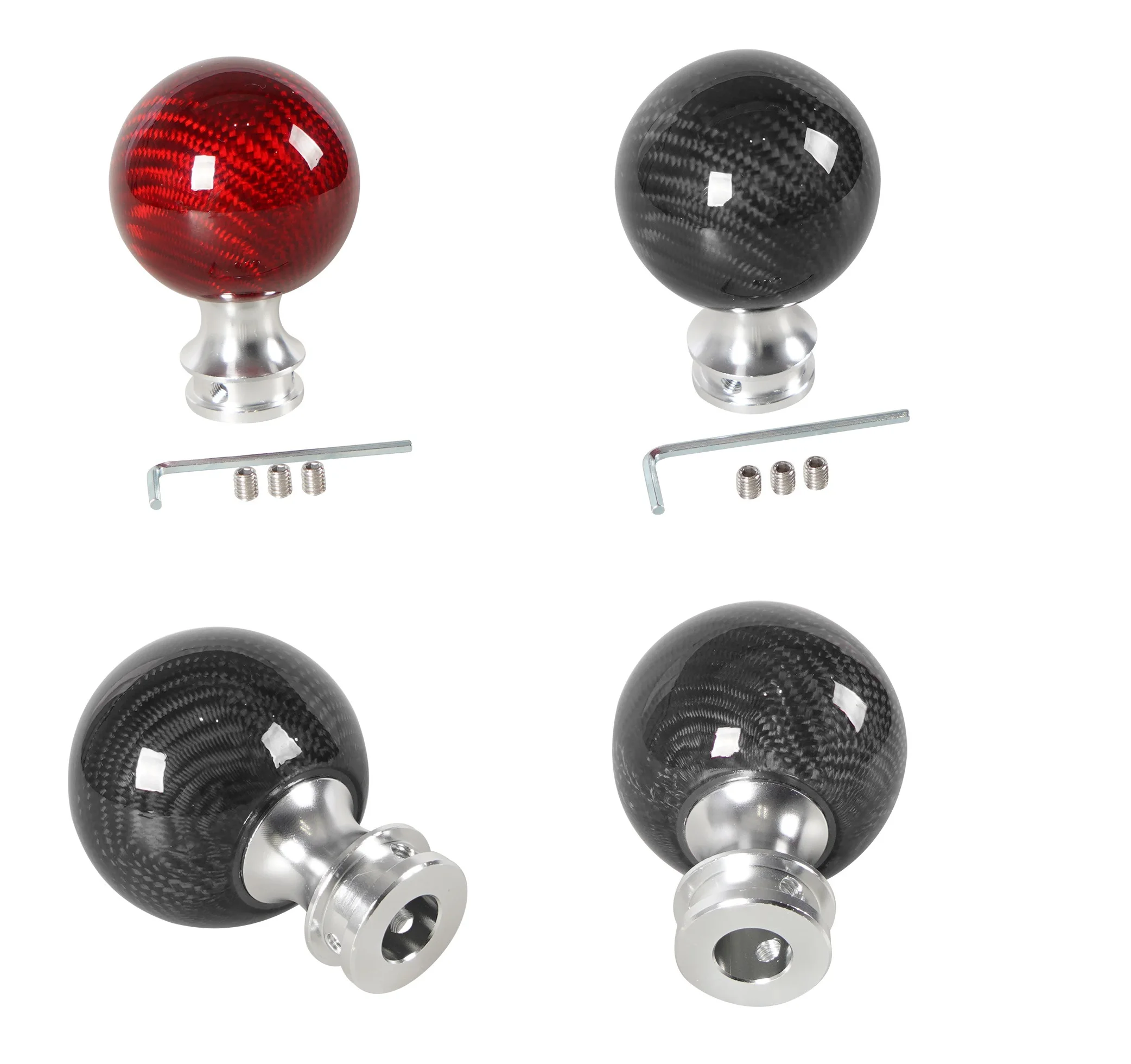 

Universal Car Gear Shift Knob Shifter Lever Round Ball Shape Real Carbon Fiber Manual Transmission Shifter Lever