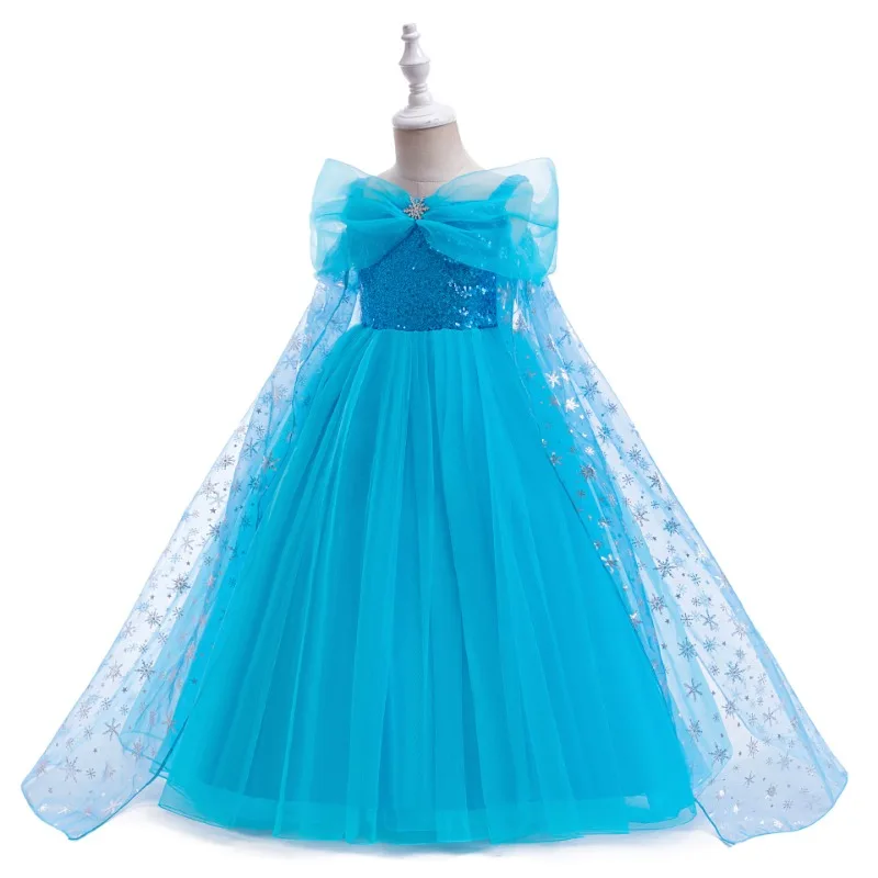 Vestido de princesa Elsa Frozen, vestido de cosplay para niñas, vestido de tutú de actuación para niños