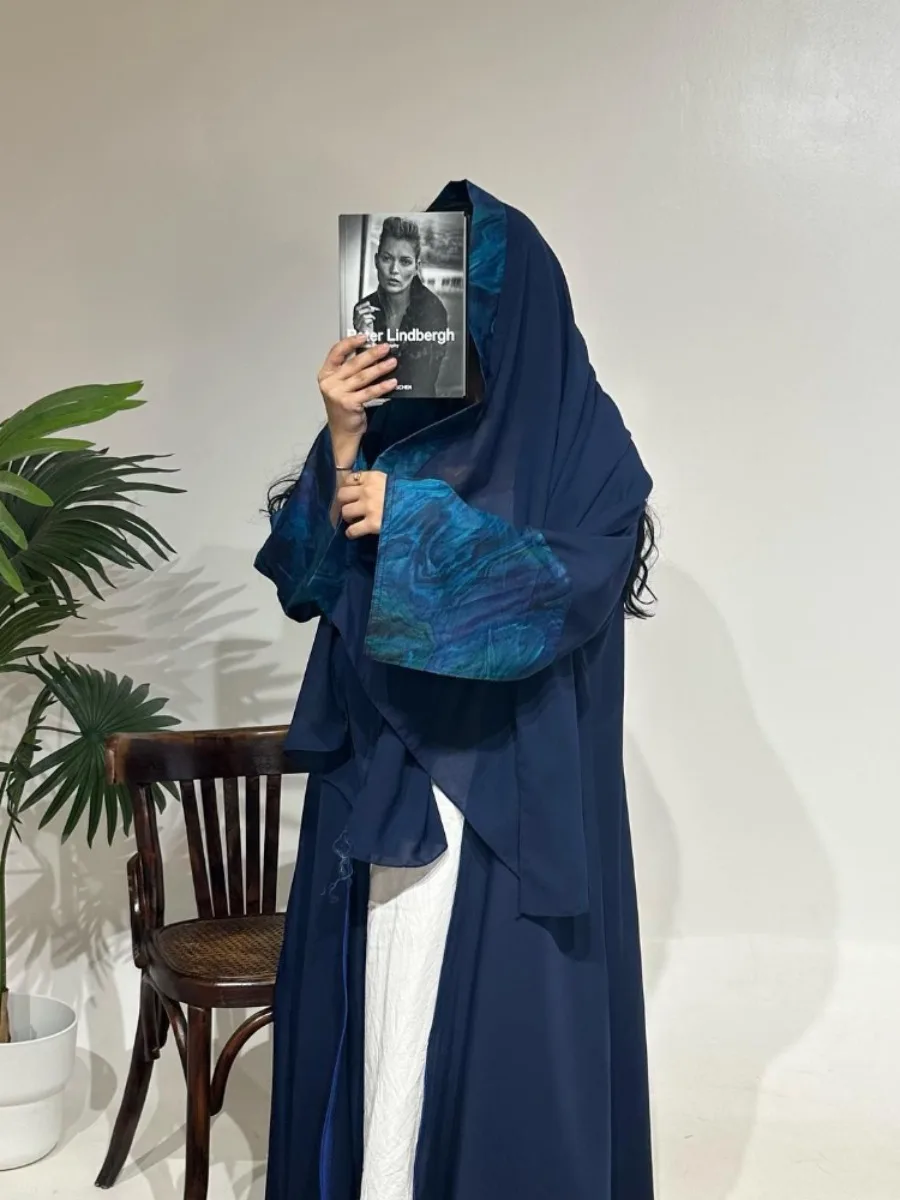 Hijab Abaya muçulmana com lenço feminino, Eid, manga comprida, cardigã, jalabiya, vestidos de festa, kaftan Dubai, robe longo